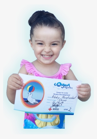 Girl Holding Swimming Certificate #6995842
