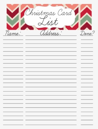Free Christmas Card List Printable #6996233