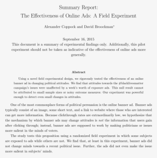 The Effectiveness Of Online Ads #6998084