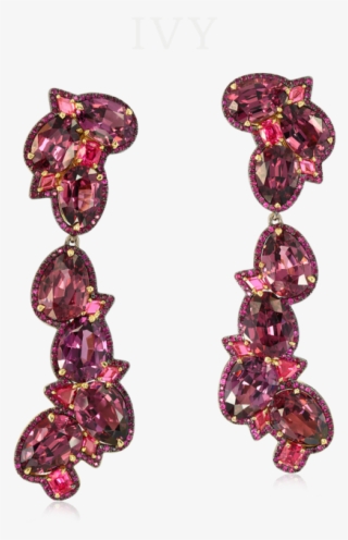 Rhodolite, Red Spinel And Ruby Earrings #6998946