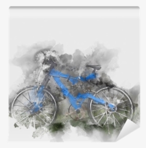 Abstract Bicycle Isolated On Watercolor Background - Watercolor Painting #70097