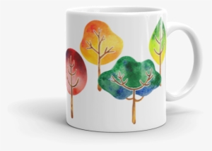 Trees Mug, Watercolor Mug, Coffee And Tea Mug, Nature - Mug #70637
