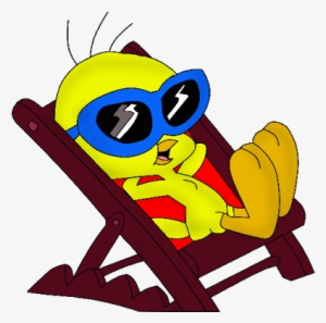 Tweety Bird Cartoon Deck Chair Sun Glasses - Tweety Bird With Sunglasses #71128