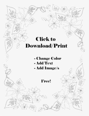 Free Flower Border - Line Art #71375