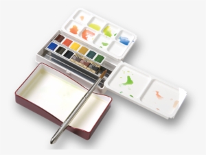 Palm Box Set Of 12 Colors - Holbein Watercolor Half Pan #71725