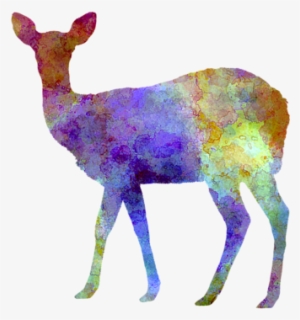 Bleed Area May Not Be Visible - Female Deer 02 In Watercolor Tote Bag, Adult Unisex, #72533