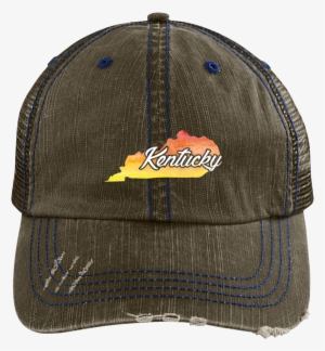Watercolor Kentucky Home Hat State Of Kentucky Hat - Because I Squats Distressed Trucker Cap #73171