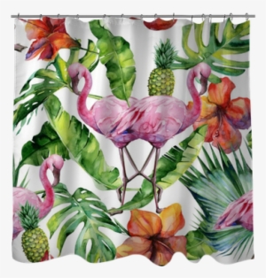 Watercolor Illustration Of Tropical Pink Flamingo Bird - Graphite Pickleball Paddle (leaf) #74395