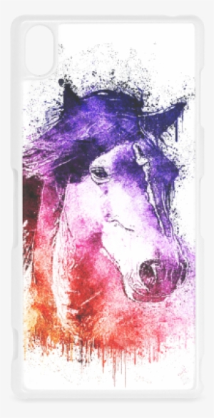 Watercolor Horse Hard Case For Sony Xperia Z3 - Watercolor Horse Pillow Case #74686