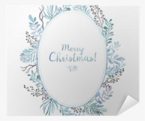 Watercolor Oval Frame Of Different Branches - Watercolor Painting #74959