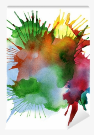 Abstract Color Watercolor Blot Background Wall Mural - Art Print: Liliia's Abstract Color Watercolor Blot #75321