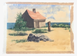 House Watercolor Painting Chairish - Beach House Watercolor Paintings #76344