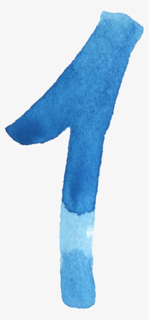 Free Download - Watercolor Number 1 Png #76387