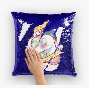 Watercolor Unicorn With Pattern ﻿sequin Cushion Cover #76435