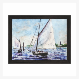 Sailing Along Fine Art Sailboats Watercolor Canvas - Watercolor Painting #76981