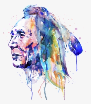 Bleed Area May Not Be Visible - Black And White Native American Warrior Art #77848