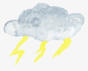 Storm Watercolor Lightning Clouds Weather - Flatworm #78142