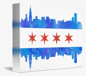 Chicago Flag Watercolor By Michael Maher Banner Royalty - Chicago #78802