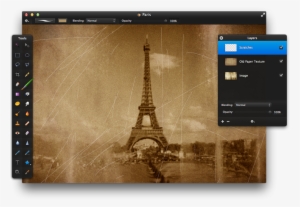Next, Download And Add The Scratches Image From The - Eiffel Tower #79121