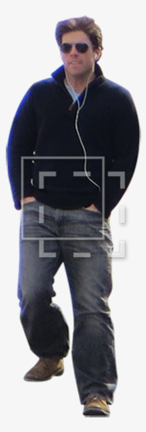 Man Walking Downstairs With Headphones - Man #79783