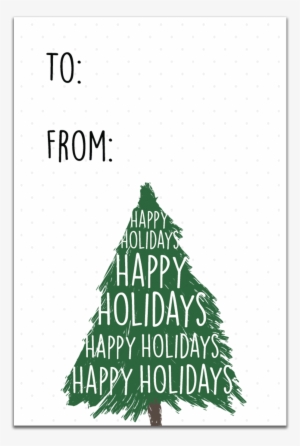 Gt018 Happy Holidays Christmas Tree Gift Tags - Christmas Tree #700401