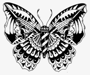 Skull Butterfly Drawing At Getdrawings - Butterfly Skull Tattoo Png #701156