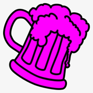 Pink Outline Beer Mug Clip Art - Beer Glassware #702405