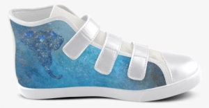A Blue Watercolor Elephant Portrait In Denim Look Velcro - Suede #704197