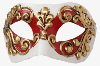 Colombina Gold Italian Mask - Masquerade Ball #707353