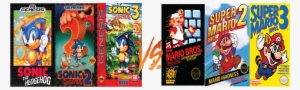 , Sonic Trilogy Vs Super Mario Bros Trilogy ) - Cgc Huge Poster - Super Mario Bros. 1 2 And 3 Box Art #707607