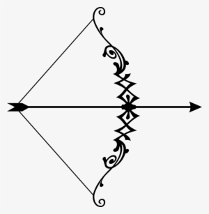 Bow And Arrow Silhouette Line Art Black And White - Bowen Arrow Black And White #709079