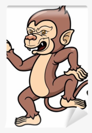 Vector Illustration Of Cartoon Monkey Wall Mural • - Illustration #709320