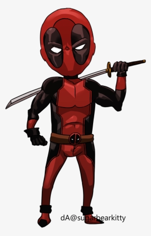 Clip Art Black And White Deathstroke Spider Man Chibi - Deadpool Vs Spiderman Chibi Png #709996