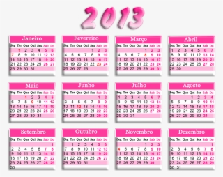 Calendário 2013 Rosa E Branco Png #7002652