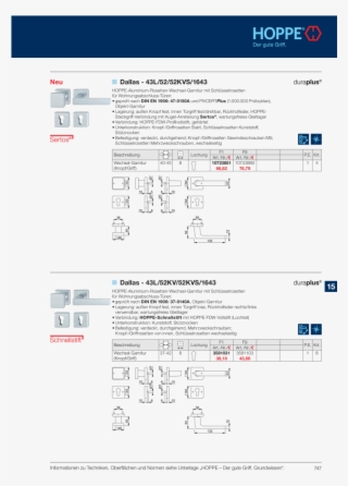 Hoppe Hauptkatalog Beschlaglösungen Türbeschlag Fensterbeschlag #7003336