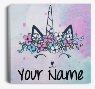 Personalized Kitty Cat Unicorn Art Canvas Print #7003337