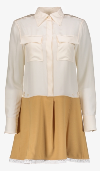 Long Sleeve Button Up Dress In Buttercream #7011155