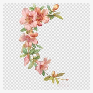 Flores Acuarela Png Con Marco Clipart Watercolor Painting #7011936