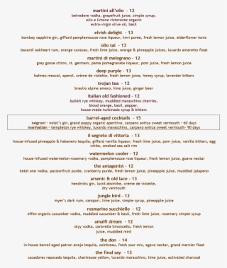 Signature Cocktail Menu #7024700