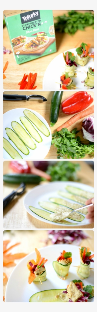 Vegan Rainbow Zucchini Rolls Made With @tofurky Thai #7026318