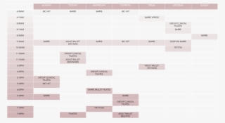 The Barre Clinic Timetable 5th December #7036479