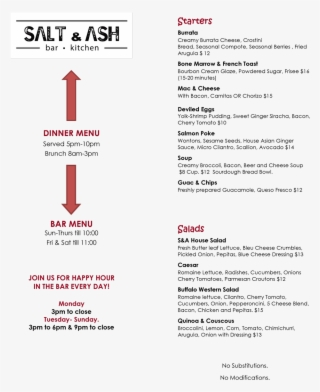 Lunch And Dinner Menu #7038002