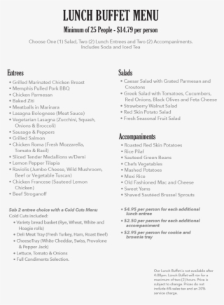 Lunch Banquet Menu #7038177