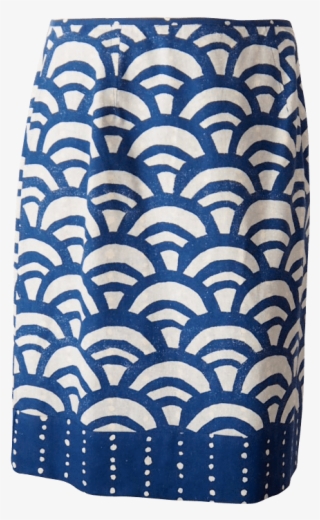 Blue And White Pencil Skirt #7057403