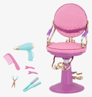 Sitting Pretty Salon Chair Gold Hearts Purple Base #7059459