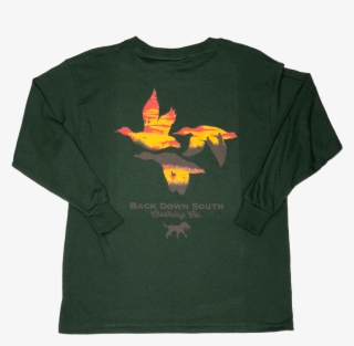 Youth Long Sleeve 3 Ducks- Moss Green #7061517
