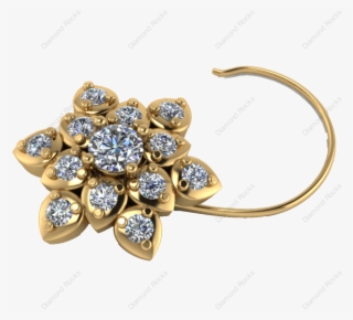 27cts Brilliant Diamond Nose Pin In 18 K Gold #7062186