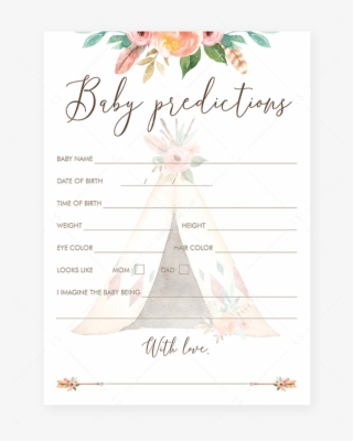 Baby Predictions Game For Tribal Themed Baby Shower #7073699