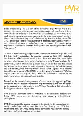 Marketing Strategy Class Lectures 128856207 Pvr Cinemas #7077685