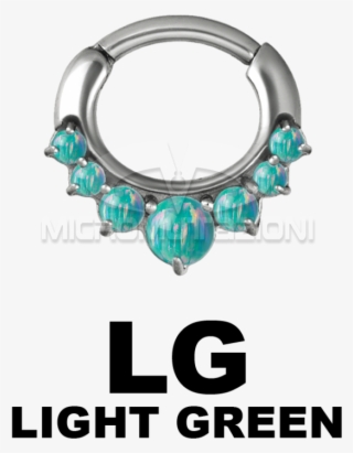 Steel Septum Clicker With Synthetic Opal And Curved #7080782